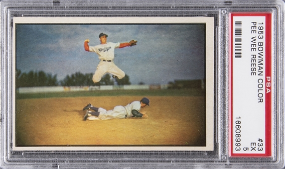 1953 Bowman Color #33 Pee Wee Reese – PSA EX 5